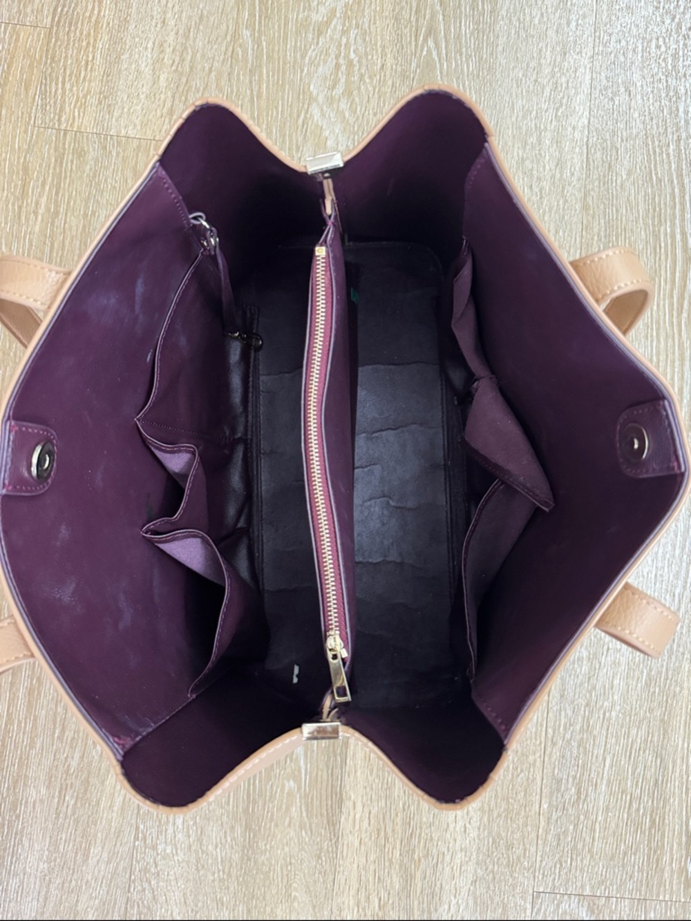 Freja New York Linnea Leather Tote Latte Bag Purse - Picture 9 of 16